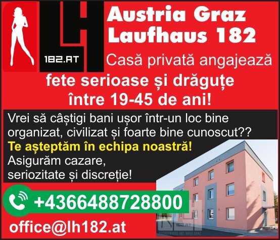 Austria, casa privata angajeaza fete serioase si dragute  19+